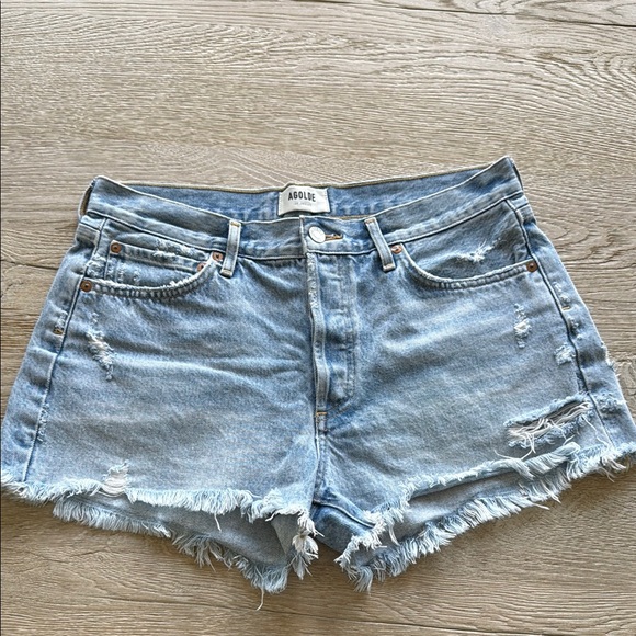Agolde Parker Distressed Jean Shorts in swapmeet 29